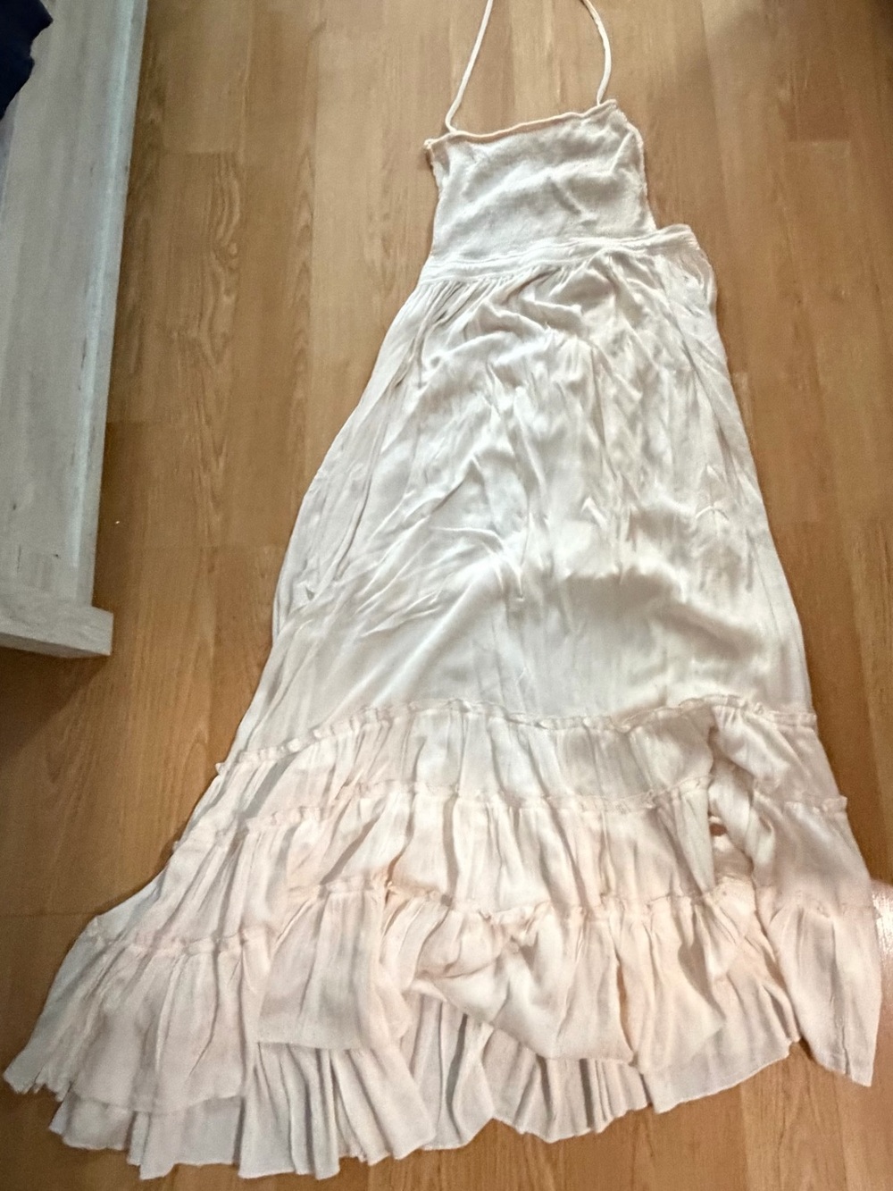 Cream Maxi Halter Dress